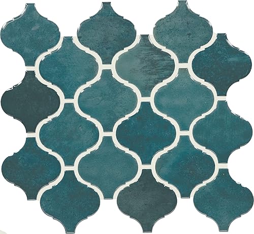 Daltile Mesmerist - Azulejo de mosaico arábigo de cerámica de 11 x 12 pulgadas en brillo místico (10 unidades por caja) (7.4 pies cuadrados por caja)