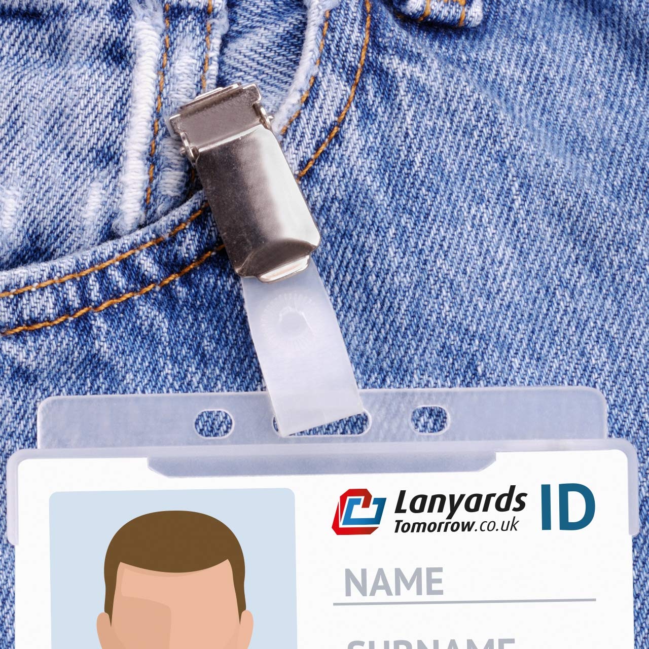 Pack Of 50 Vinyl A5 ID Plastic Card Badge Name Tag Holders By Lanyards - View #4