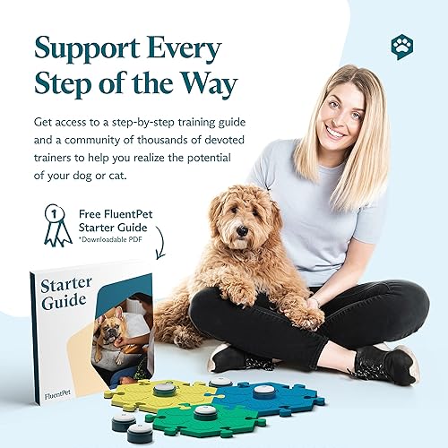 Miniatura 6 de FluentPet Kit de inicio con sonido más claro orientado hacia arriba 6 botones grabables con baterías preinstaladas y 3 alfombrillas de botón