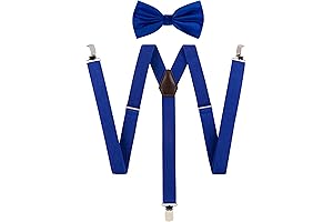 TIE G Royal Blue Suspenders and Bow Tie