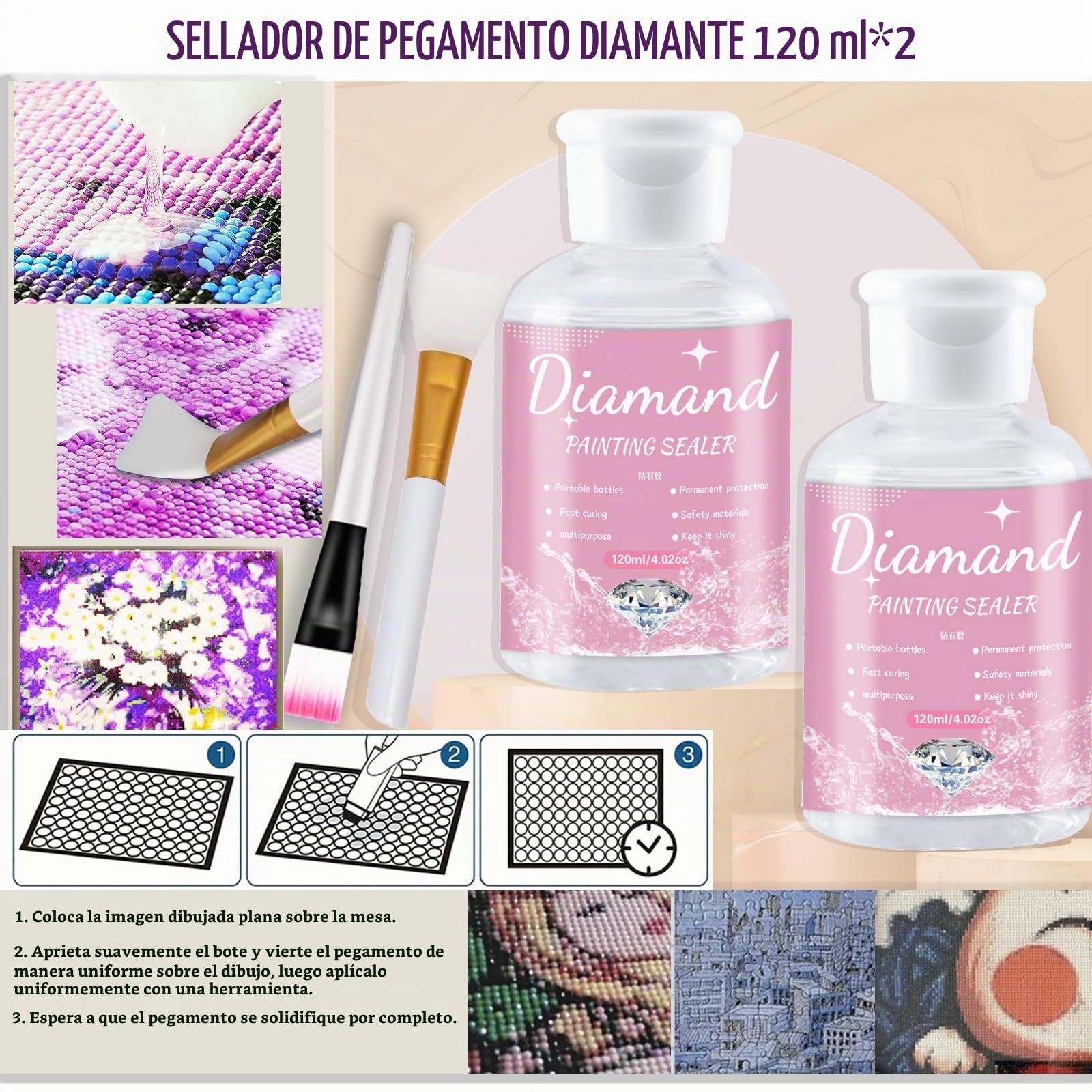 247Pcs DIY Diamante de Pintura Herramientas Kit con Mesa de Luz para Calcar A3, Sellador de Arte de Diamantes, Corrección de Diamantes, Artesanal de Bricolaje