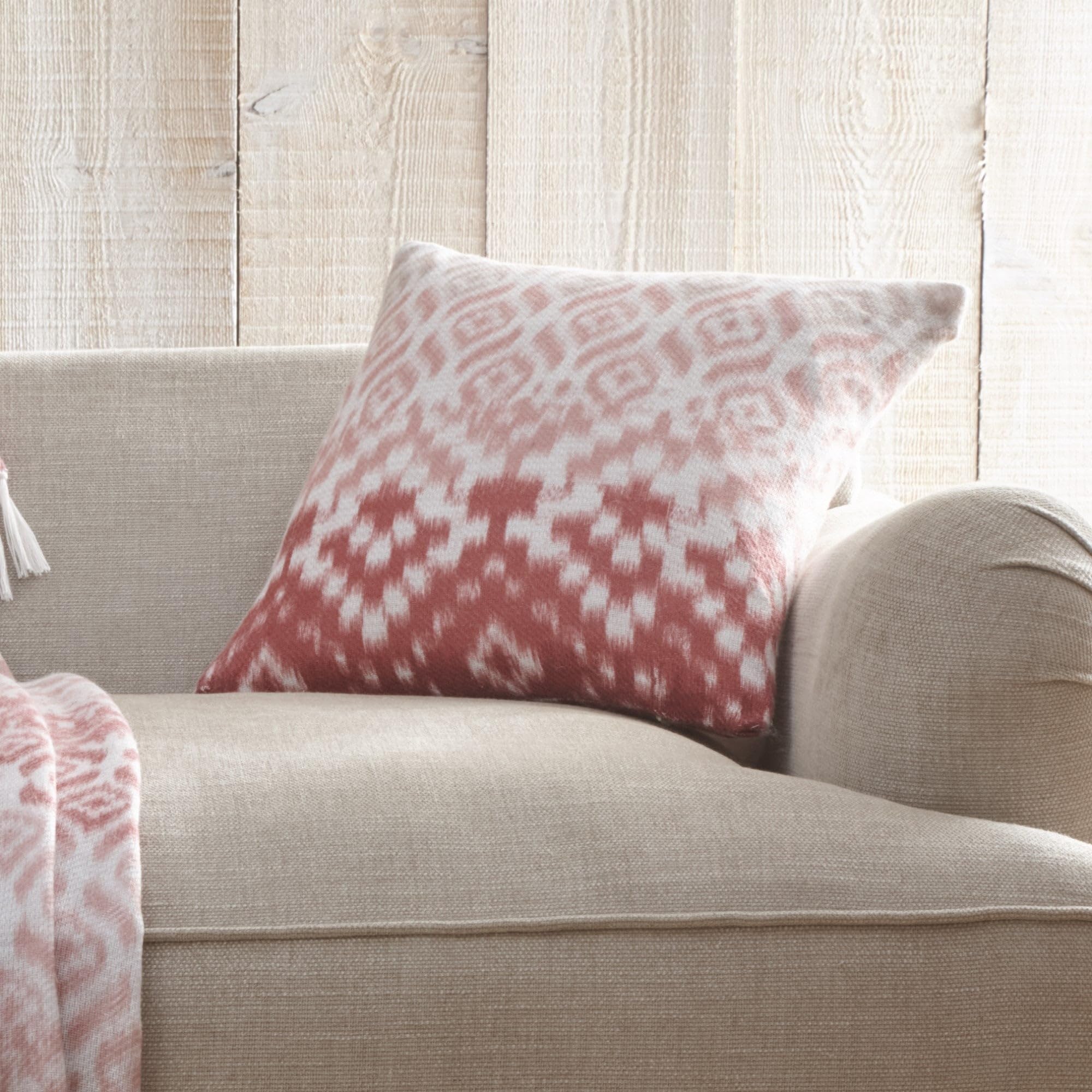 Appletree - Terracotta Ganado Cushion (43 x 43cm) - Soft Heavy Brushed Cotton - Filling Included - Piped Edge - Tribal Pattern Cushion in Terracotta - Orange Cushion with Cover Included/Cushion Insert