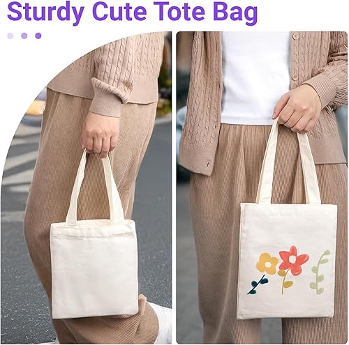 Miniatura 3 de Segarty Bolsa de lona grande de lona, 1 paquete de 25.6 x 19.6 pulgadas, bolsas de compras negras reutilizables para mujer, bolsa de lona de algodón