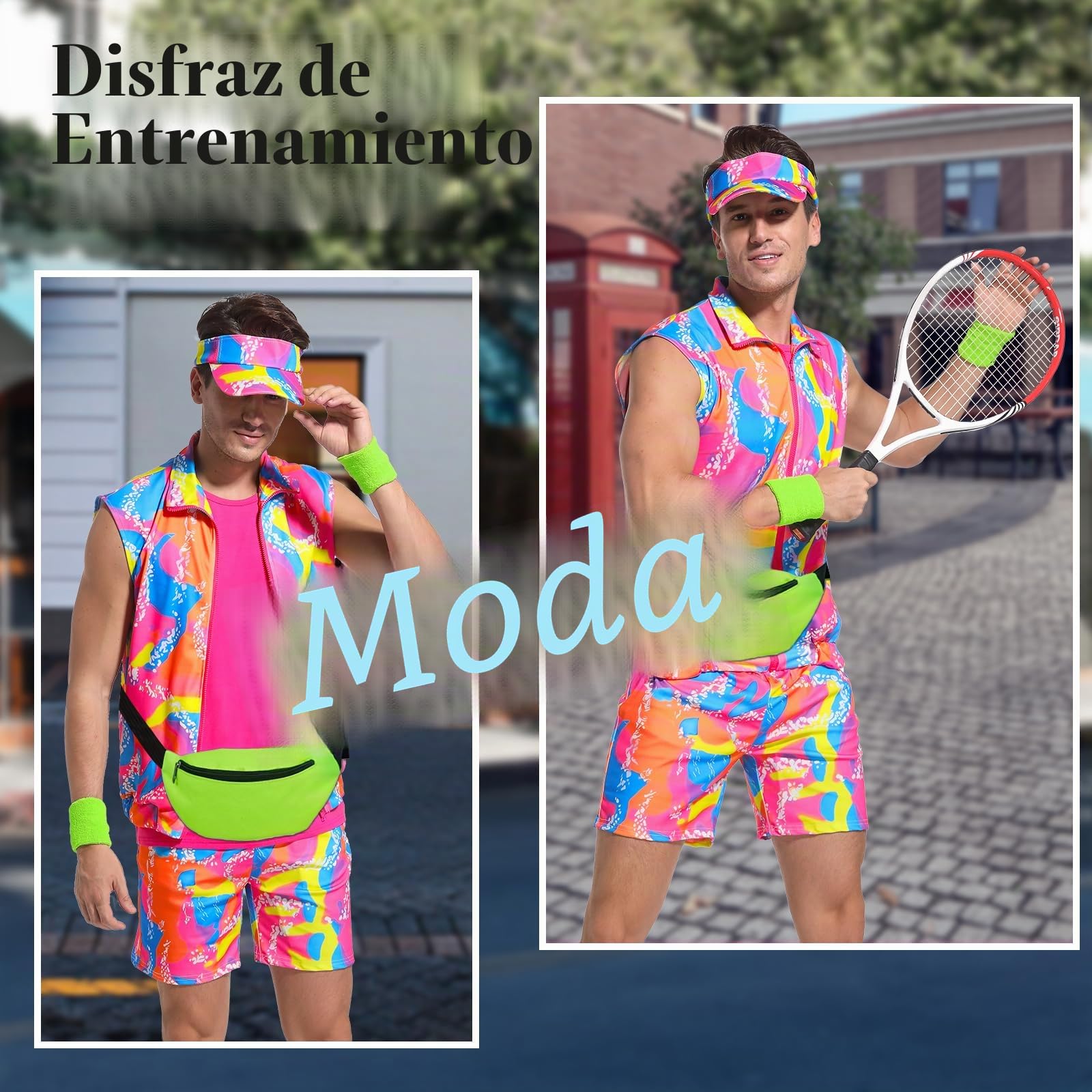 Disfraz de entrenamiento de los años 80 para hombre, disfraz de Halloween, cosplay, parejas, trajes de entrenamiento de los años 80 y 90 para hombres adultos