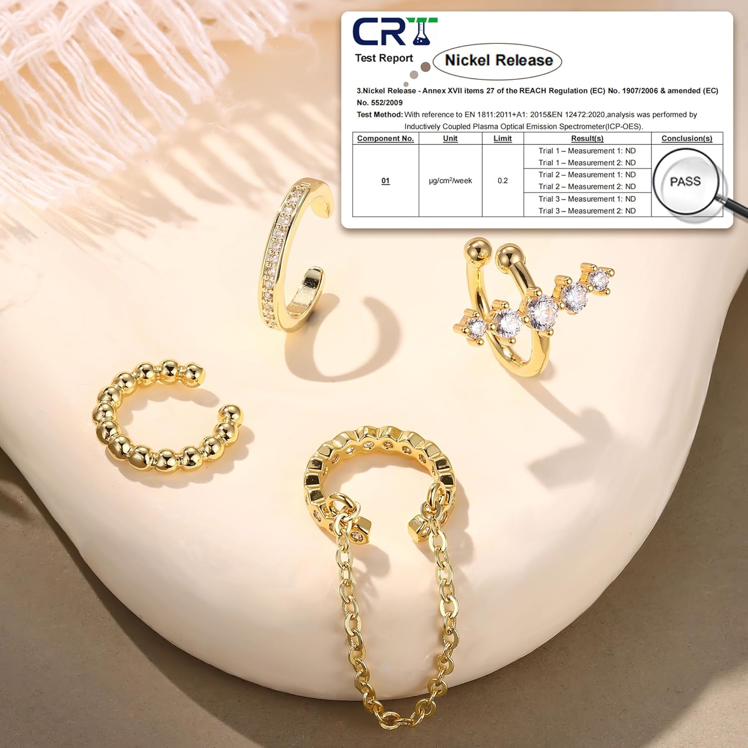 Florideco 4 PCS Ear Cuffs Non Piercing Hypoallergenic 14K Gold Plated Ear Cuff Earrings for Women Trendy CZ Clip On Cartilage Earring Set Dainty Adjustable Fake Piercings Earrings - Image 3