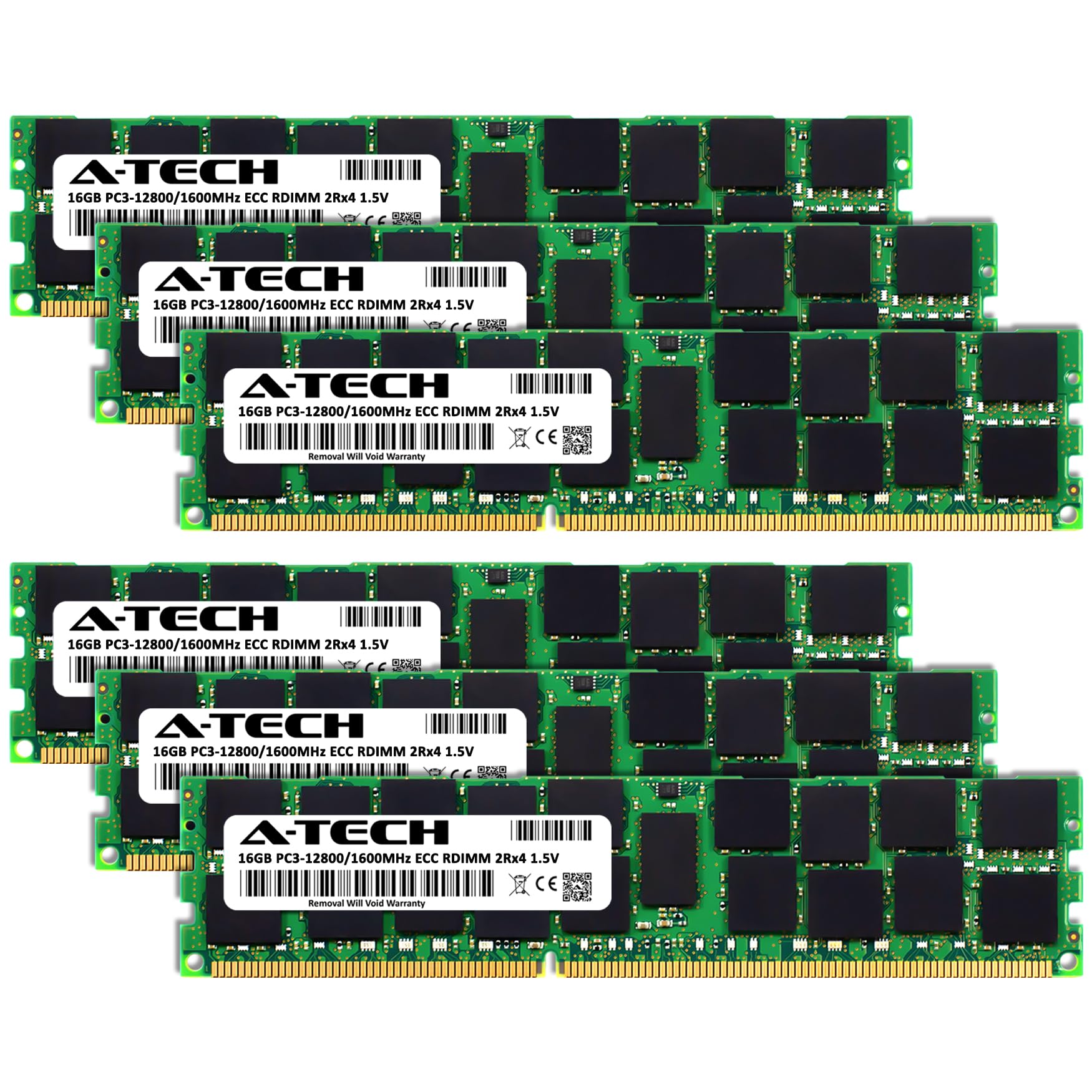 メモリー CENTURY PC3 12800 DDR3-1600 96G ECC DIMM A-Tech 96GB Kit (6x16GB) DDR3 1600MHz PC3-12800R ECC RDIMM 2Rx4