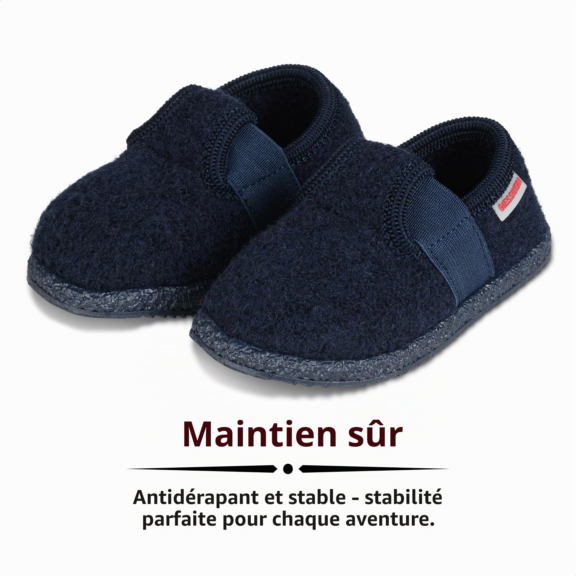 Giesswein Türnberg, Chaussons courts, non doublées Mixte enfant
