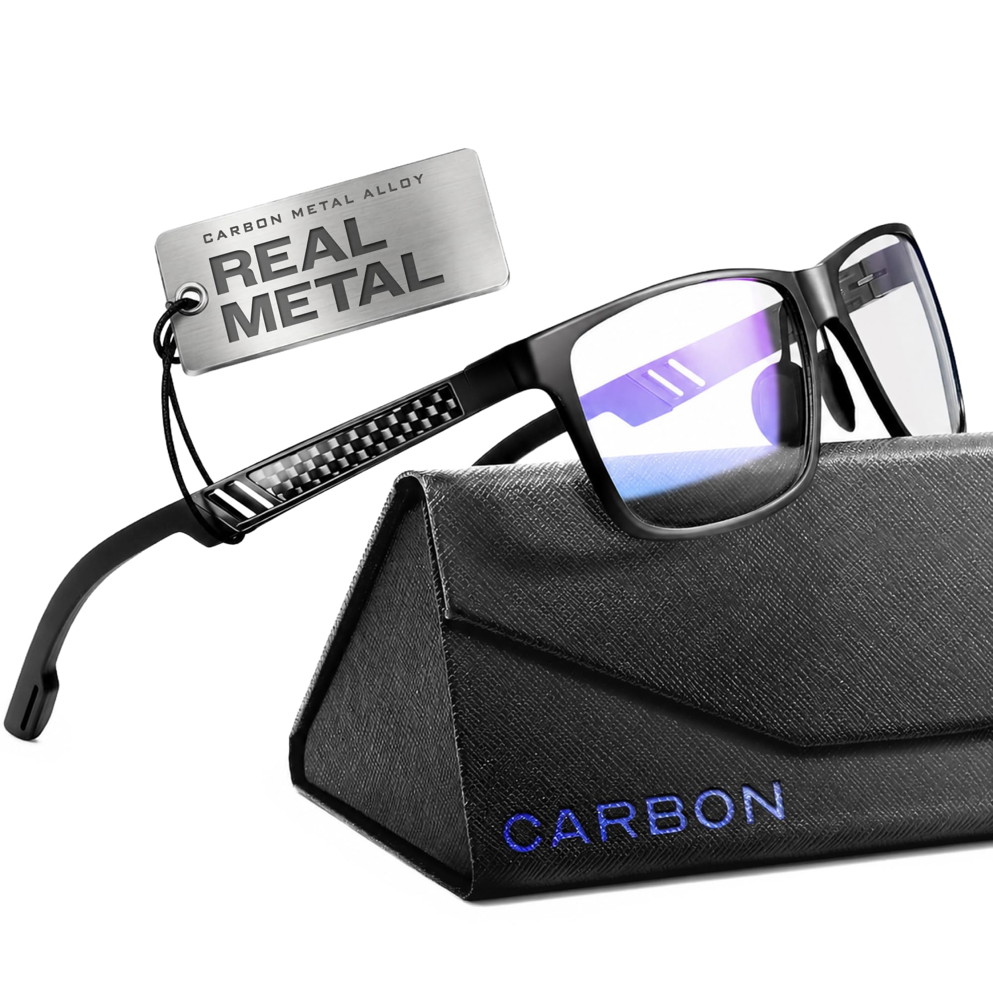 IBOANN Blue Light Glasses for Men Al-Mg Metal Frame