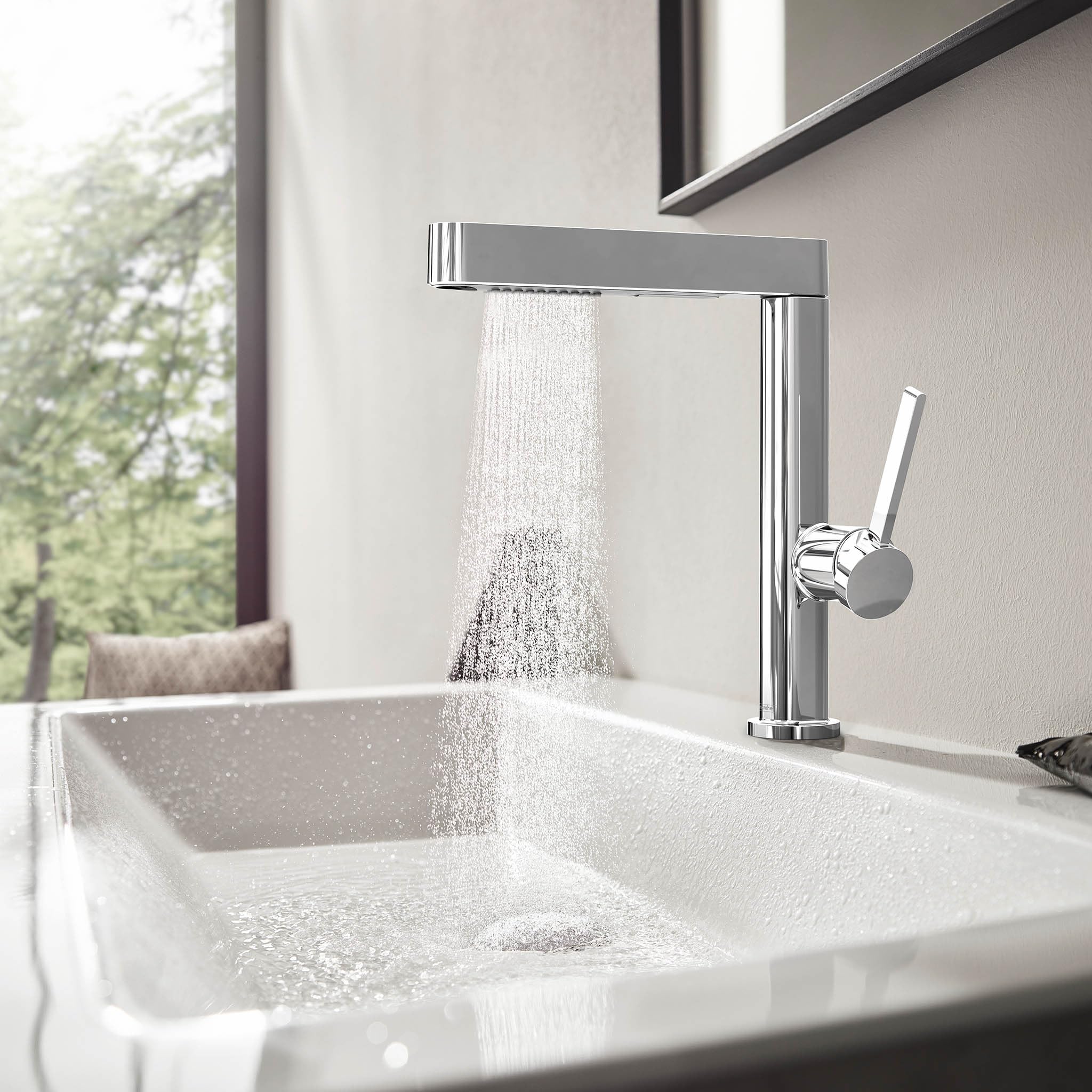 hansgrohe Finoris - Mitigeur de lavabo avec vidage Push-Open, avec douchette extractible, Robinet de salle de bain avec hauteur sous bec 229 mm, économie d'eau (EcoSmart), Chromé, 76063000