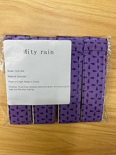 Vista 6 de Mity rain Tiras para Amortiguar Bandeja de Pastel de 4 Piezas, Tiras de Algodón Gruesas Superabsorbentes para Hornear, Nivelador de Pastel
