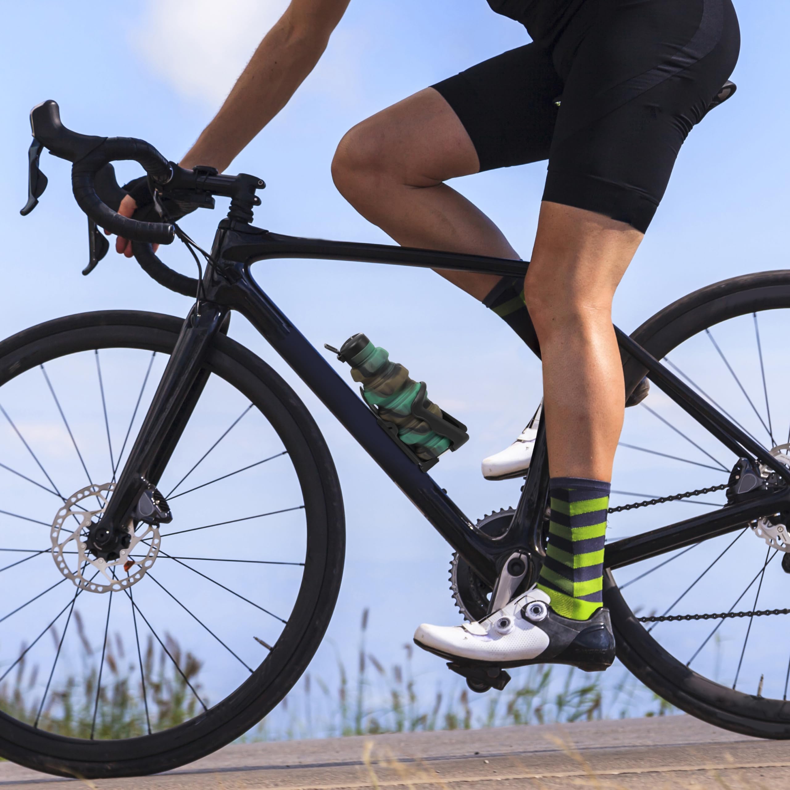 Porte-Bidon Vélo Universel - Support Réglable 360° - Pour VTT, Vélo Route, Enfants - Noir