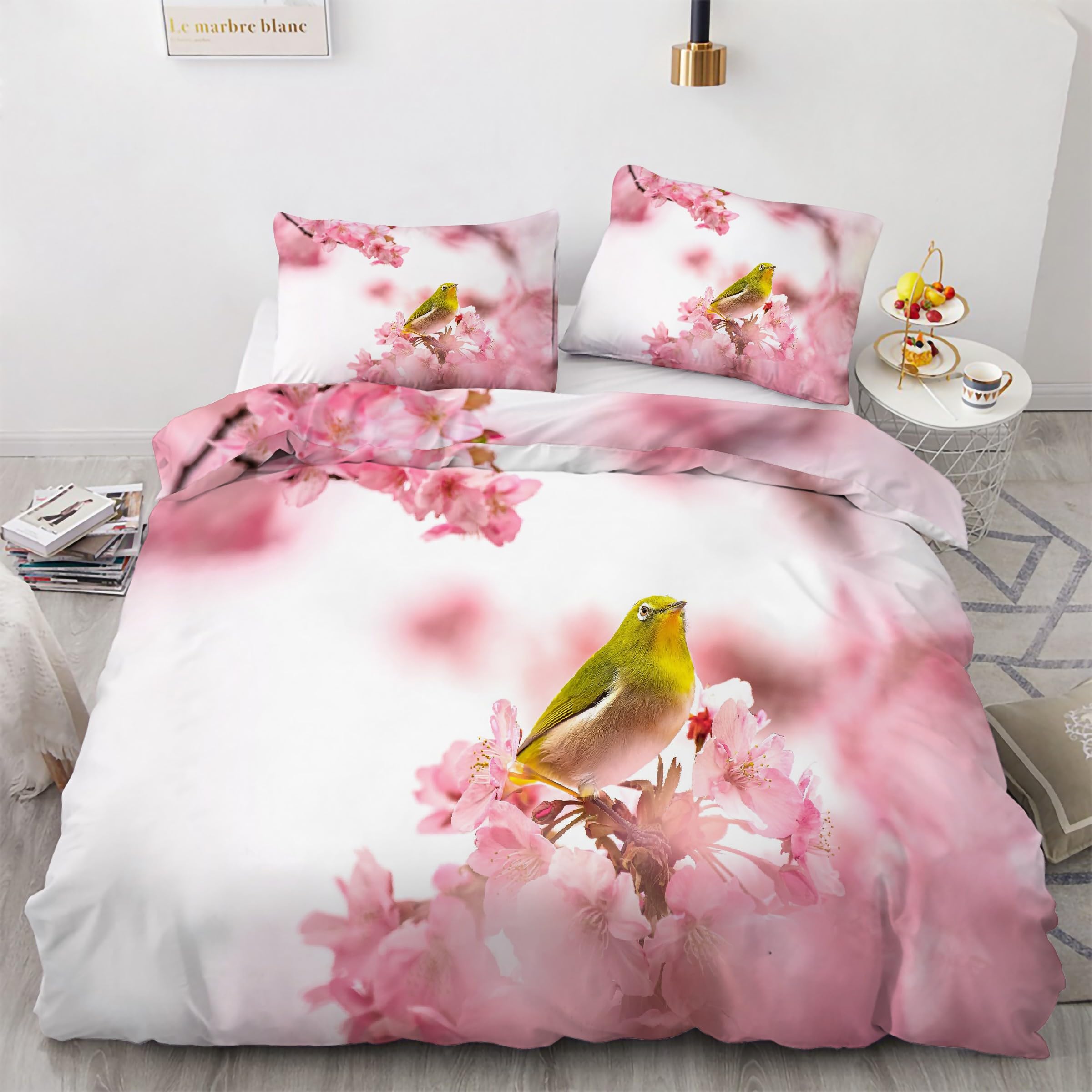 Housse de couette oiseau aux yeux blancs pour illuminer la chambre des enfants et ados