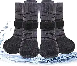 PUPTECK Sapatos Antiderrapantes Para Cães Em Pavimentos Quentes/Frios, Botas Para Idosos, Botas De Borracha E Protetores De Patas Para Cães De Pequeno, Médio E Grande Porte Para Evitar Lambidas, Mei