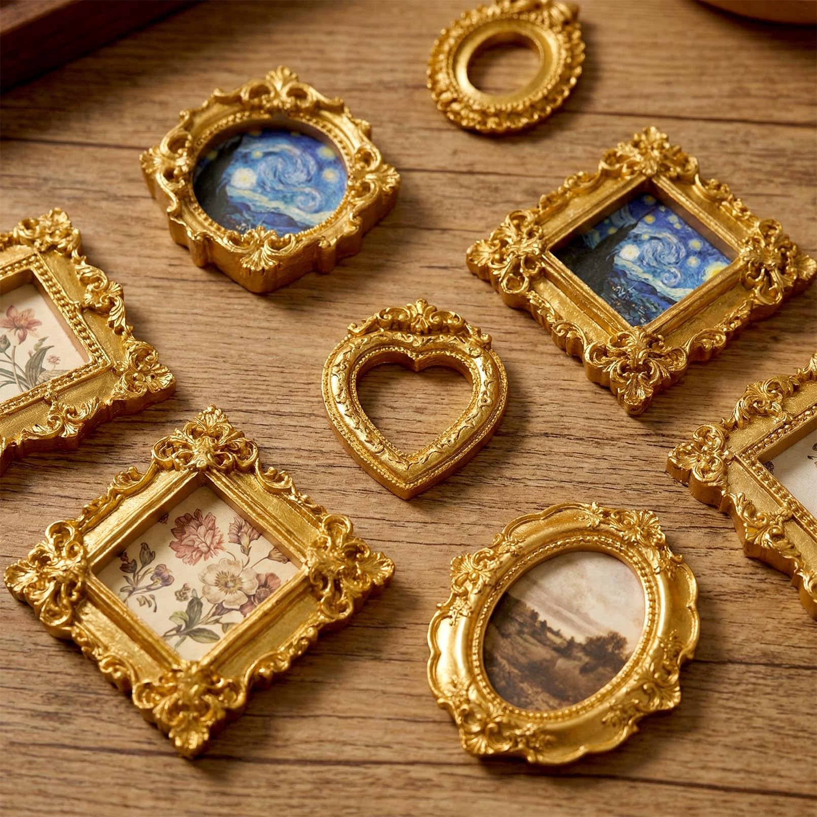 Amazon.co.jp: Poualss 15個 ヴィンテージ レジン 写真フレーム ミニ