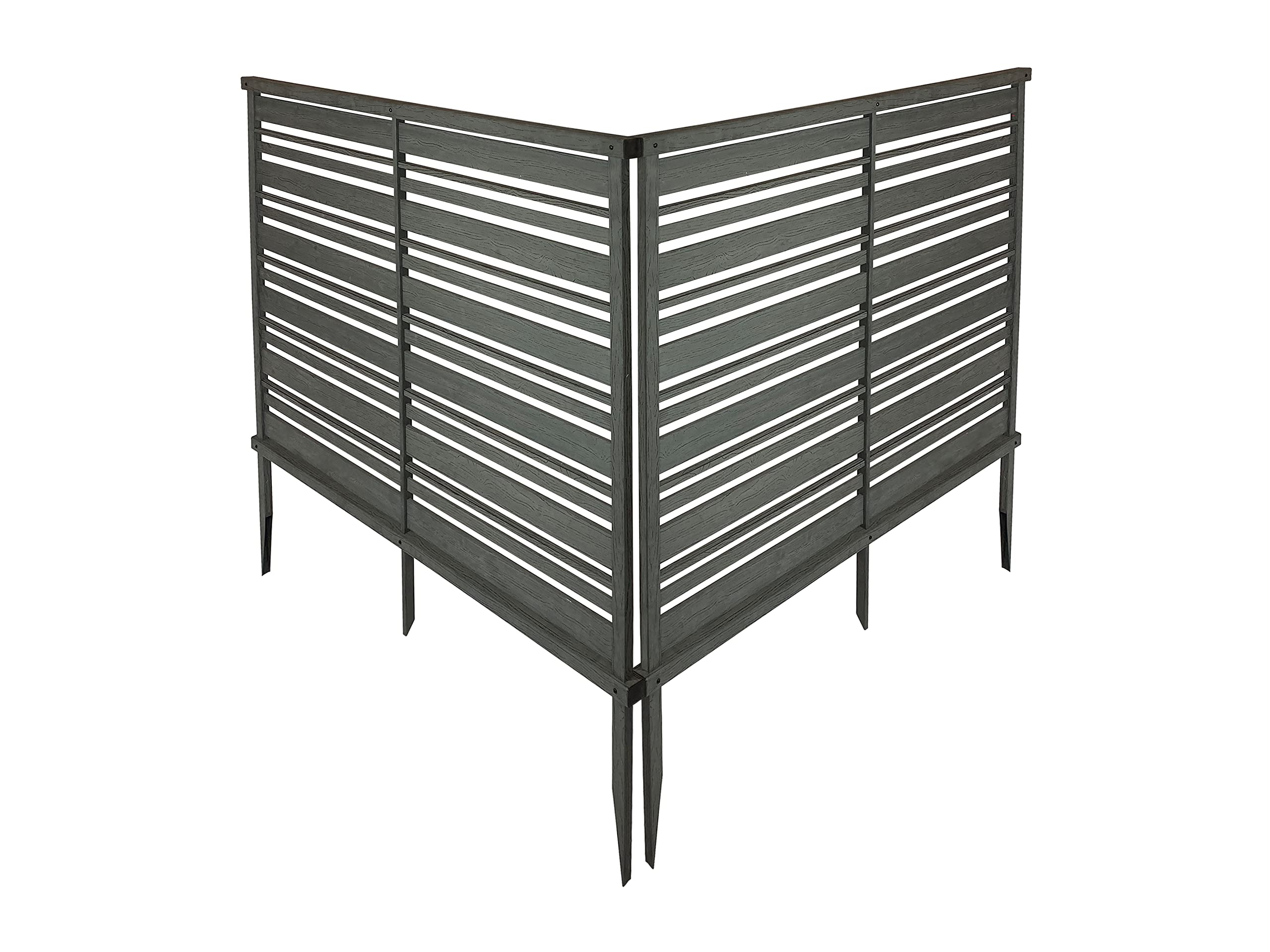 EC18015 4 ft H x 5.3 ft W Fresno WoodTek Vinyl Charcoal Color Screen Kit (2 Panels)