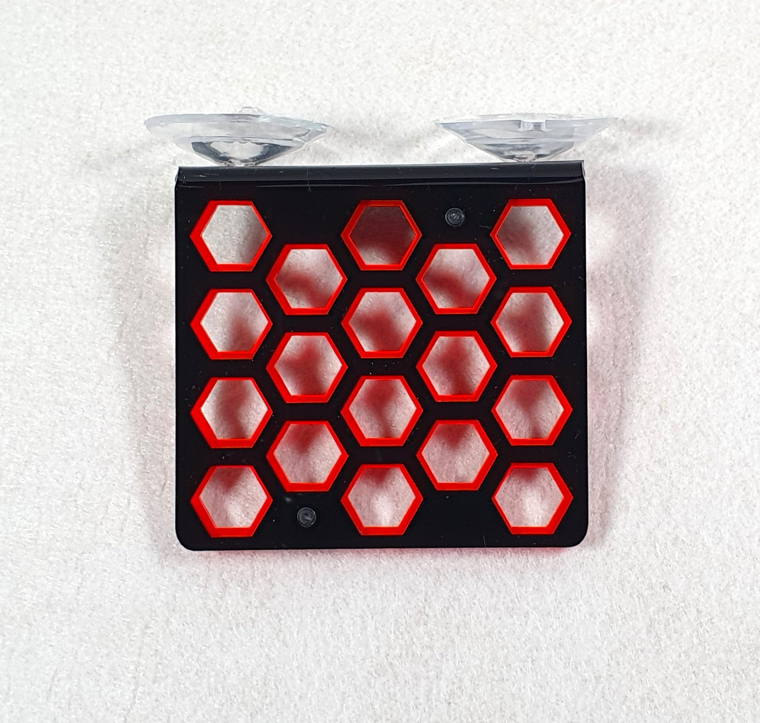 Reef-Geeks Coral Frag racks, 3 Fluorescent colours. 3 Diffrent sizes. coral frag Plugs (Black and Mars red, Small)