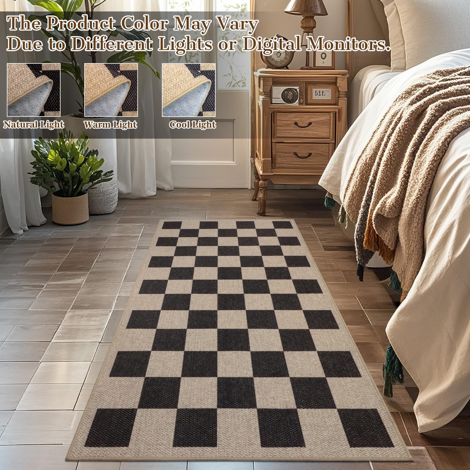Weben Teppich Läufer Flur rutschfest 80x150cm, Waschbar Küchenteppich, Flurläufer Modern, Teppichläufer, Küchenläufer, Flur Teppich, Flurteppich für Küche, Eingang, Wohnzimmer, Korridor