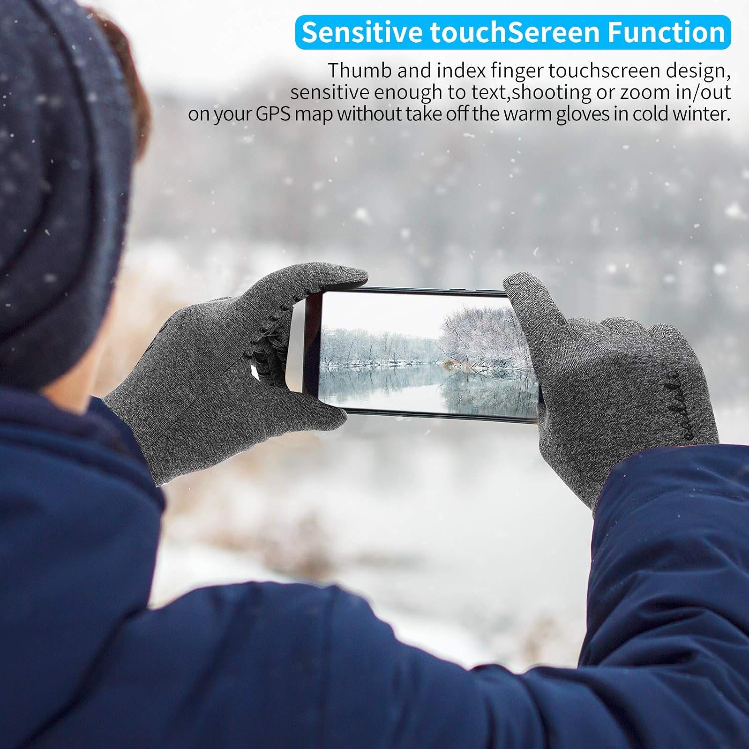 Eadali Winter Gloves Warm Touchscreen Gloves Lightweight Windproof Running Mittens Liners for Driving Training Fitness Exercise : Sports & Outdoors