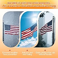 Vista 5 de Bandera estadounidense resistente de 3 x 5 pies para exteriores, de poliéster hilado de lujo, impermeable, resistente a los rayos UV, bandera