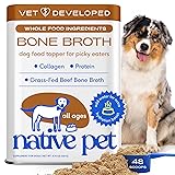 Native Pet Bone Broth for Dogs - Made with Real Beef Bone Broth, Dog Food Toppers for Picky Eaters - Provides Extra Hydration & Nutrition for Joint Strength, Immunity & Heart Health-48 Scoops Beef 48 Servings