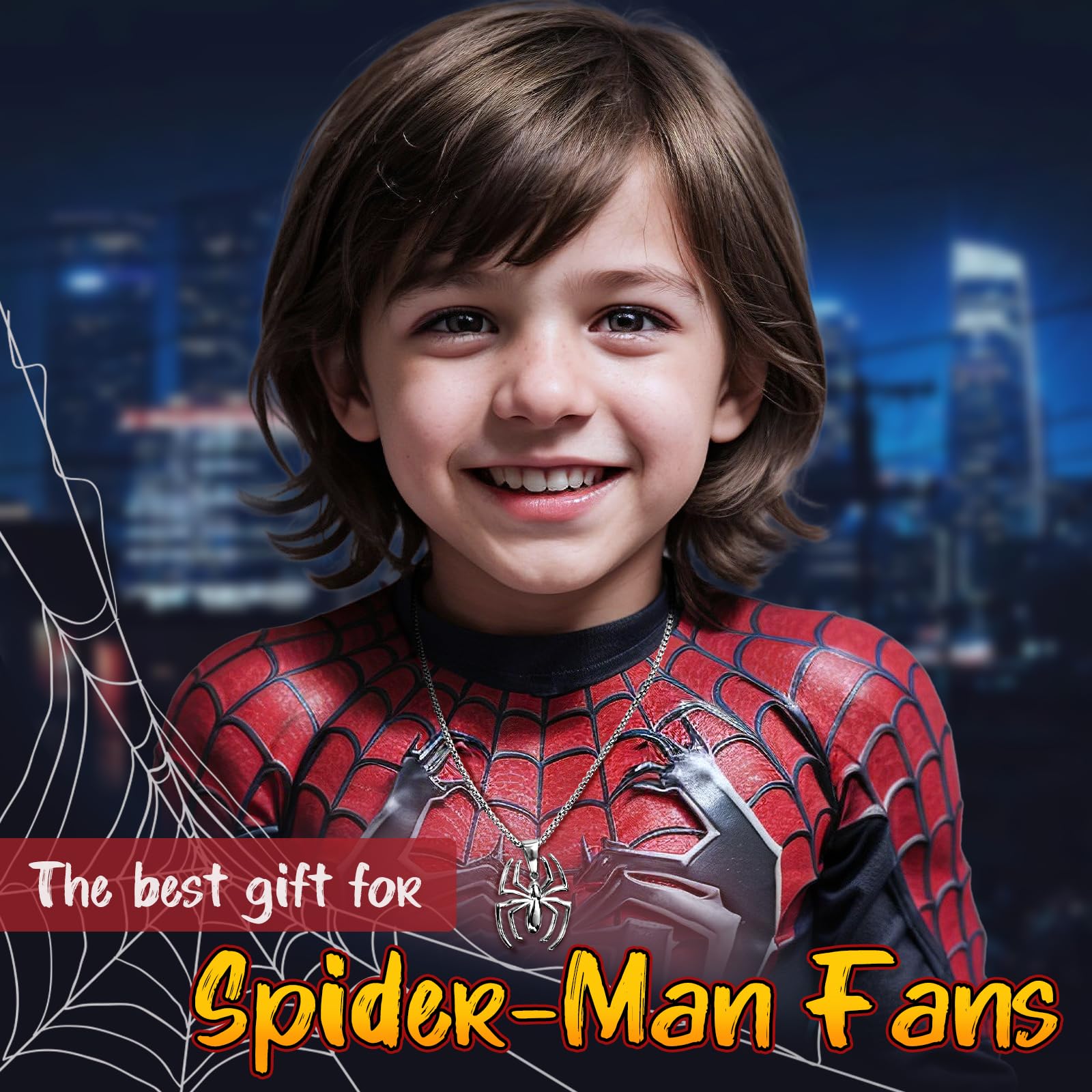 Pająk wisiorek naszyjnik ze stali nierdzewnej Spiderman naszyjniki łańcuszek, srebrny/złoty/czarny pająk amulet Halloween biżuteria zwierzę akcesoria dla fanów pająków mężczyzn kobiet chłopców