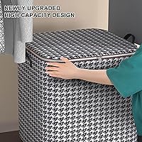 Vista 5 de Contenedores de almacenamiento grandes con cremalleras dobles, organizadores de armario y almacenamiento de pata de gallo plegables y bolsas