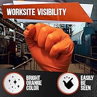 Vista 9 de CHAMPION - Guantes de nitrilo naranja, 8 mil, guantes de resistencia industrial, automotriz y mecánico