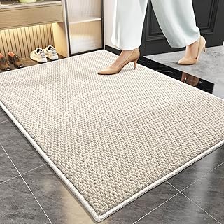 Yancorp 2'x3' Small Area Rug Beige White Berber Rug Indoor Door Mat Entr...