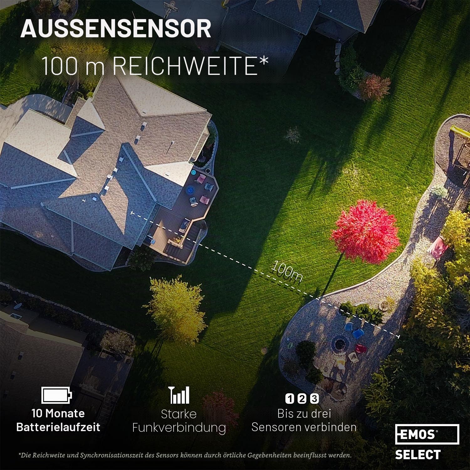 Emos Wetterstation Funk mit Außensensor, Touchscreen und Farbdisplay, DCF Empfangssignal Funkuhr - Innen- und Außentemperatur, Barometer, Wettervorhersage