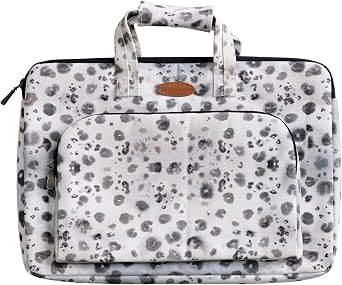 Maison d Hermine Laptop Bag with Front Pocket Upto 15.5 inch Laptop Tablet | Water Repellent Fabric Cotton Canvas MacBook Pro Acer Lenovo HP Dell Gifts for Women Men Spring Summer - Cheeta