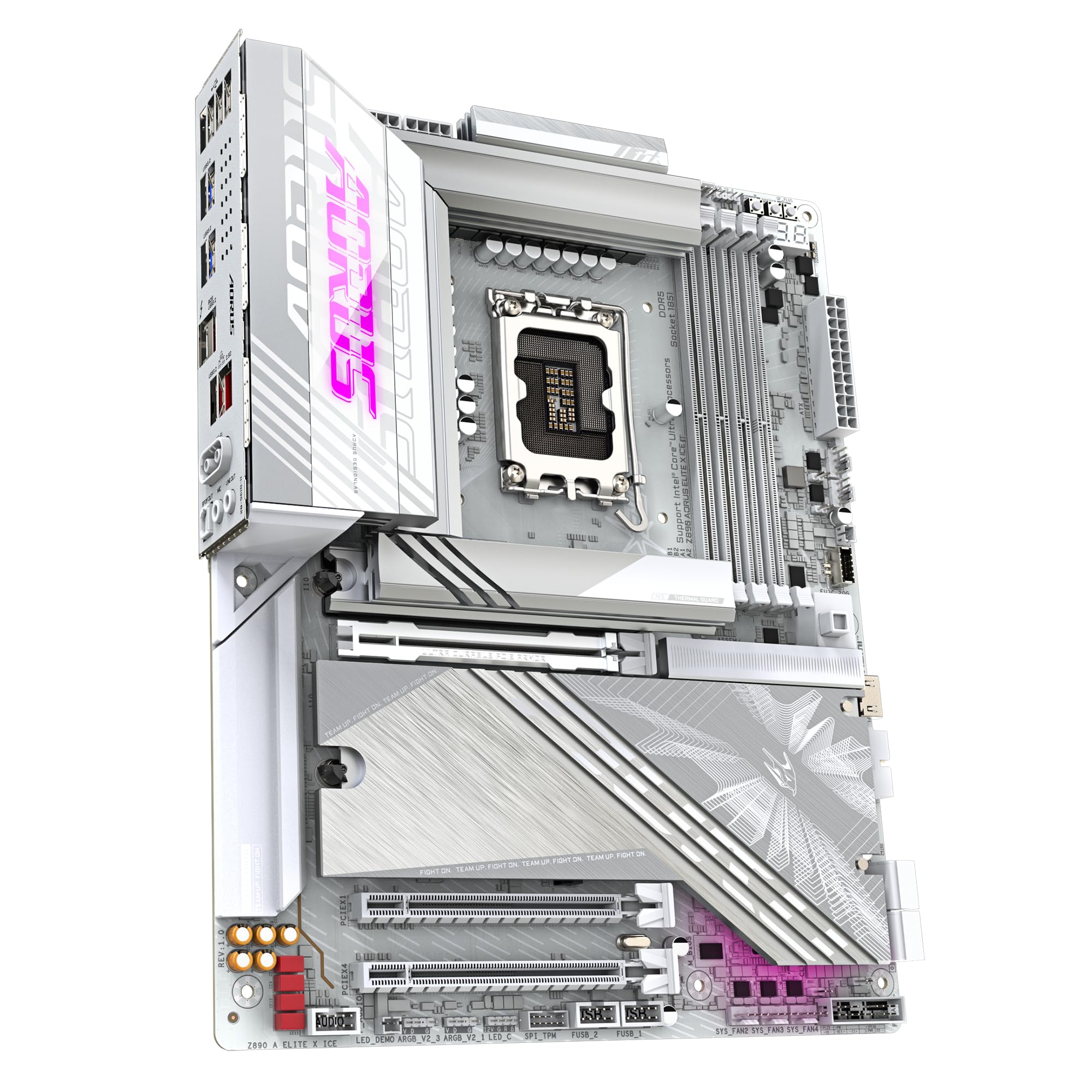 GIGABYTE Scheda madre Z890 AORUS ELITE X ICE - Supporta CPU Intel Core Ultra (Serie 2), 16+1+2 fasi VRM, fino a 9500MHz DDR5 (OC), 1xPCIe 5.0 + 4xPCIe 4.0, Wi-Fi 7, LAN 2.5GbE, Thunderbolt 4