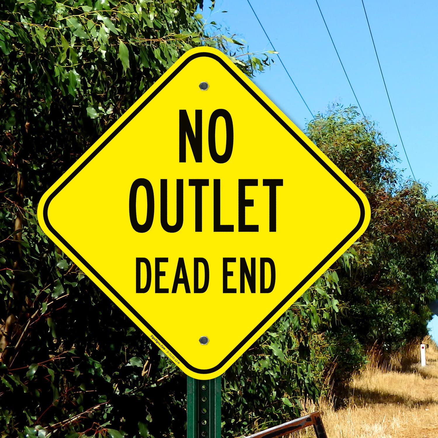 No Outlet Dead End Sign, 12x12 Inches, Rust Free .040