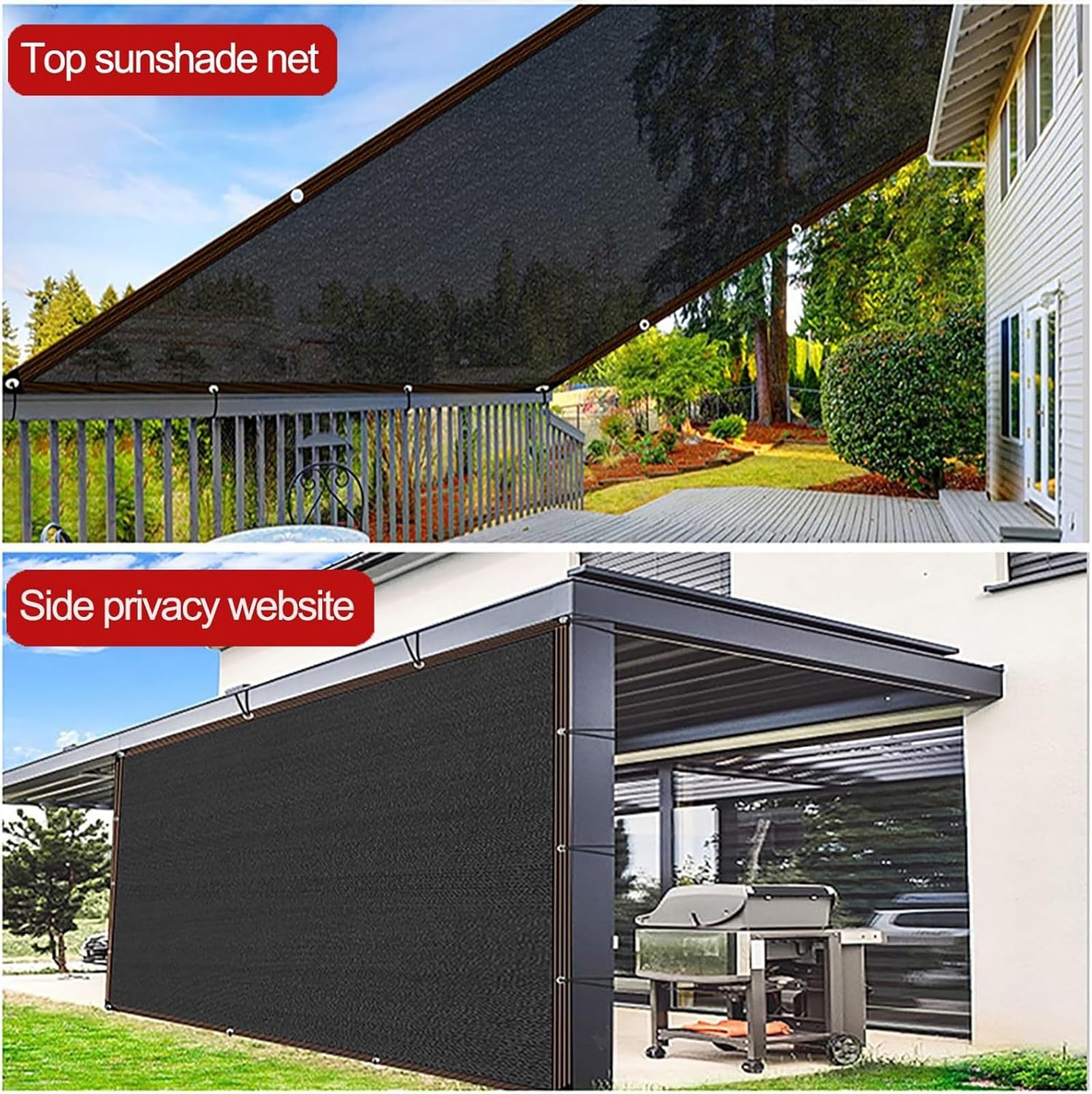 Red de Sombra 3.5x4m con Ojales, Malla Sombra 90% UV Toldo Vela de Sombra, Red de Sombra Al Aire Libre para Invernadero, Jardín, Pérgola, Patio Césped