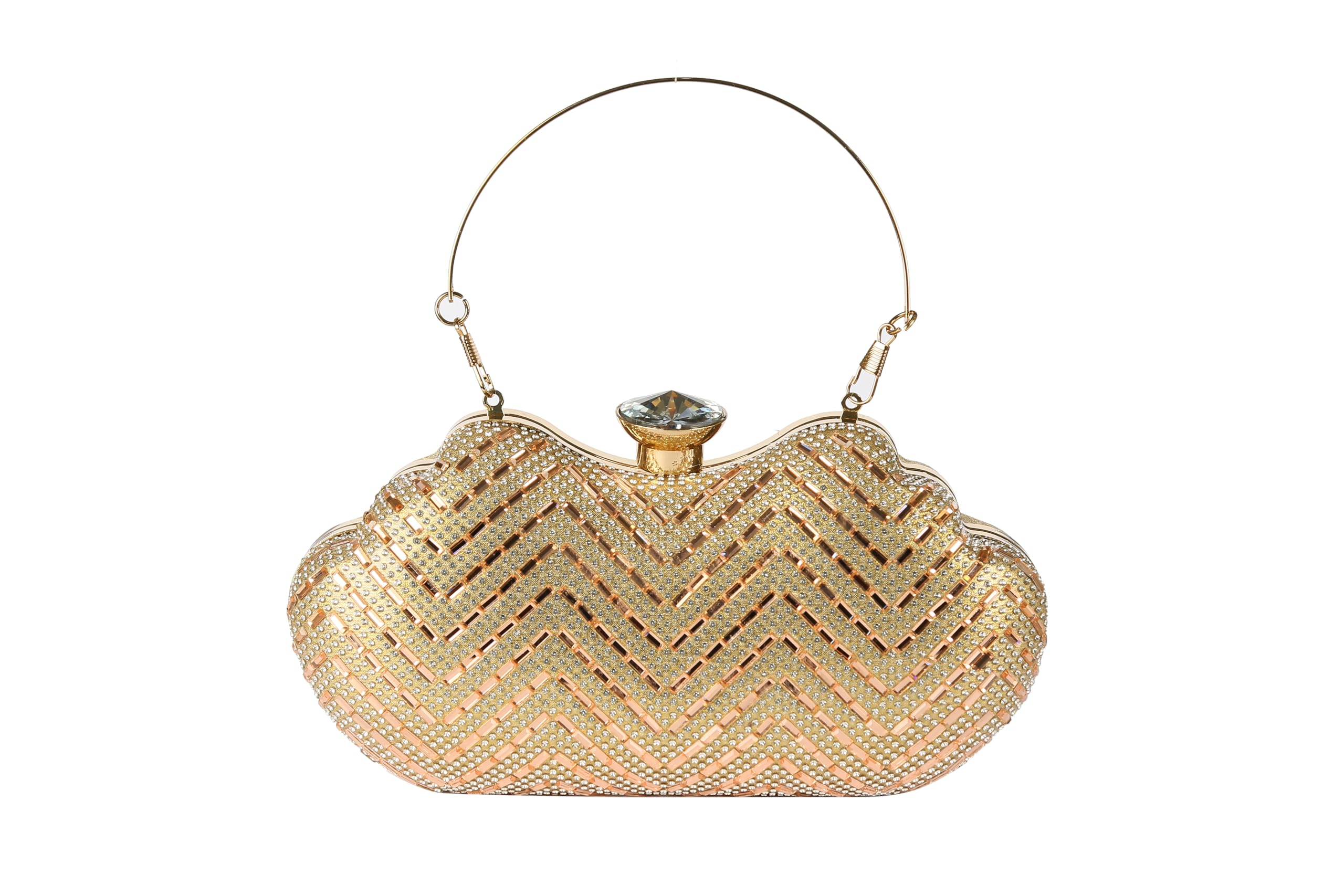gifting affair Apple Gold Box Clutch with Handle & Chain-picture-22