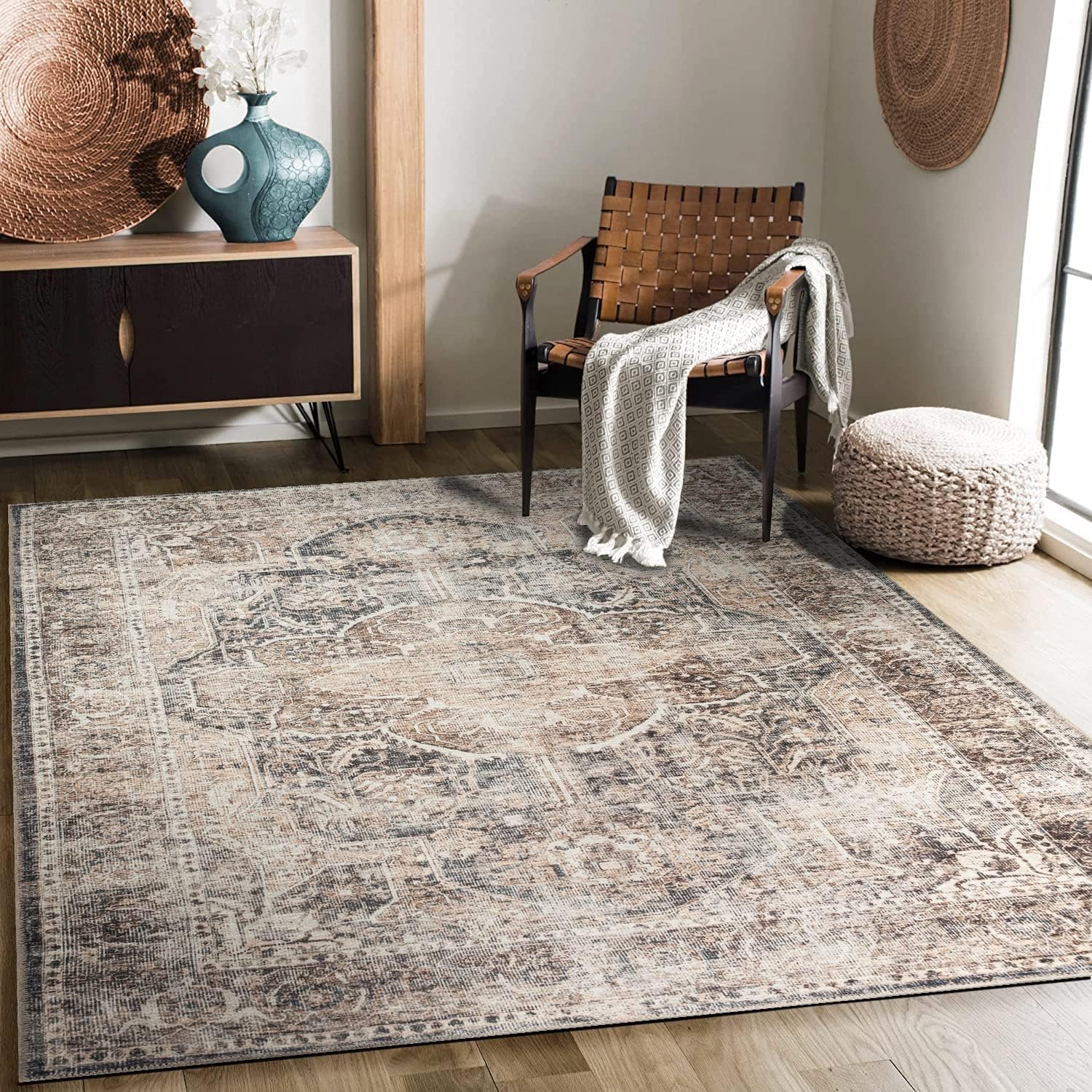 Adiva Rugs Machine Washable Area Rug for Living Room, Bedroom, Bathroom
