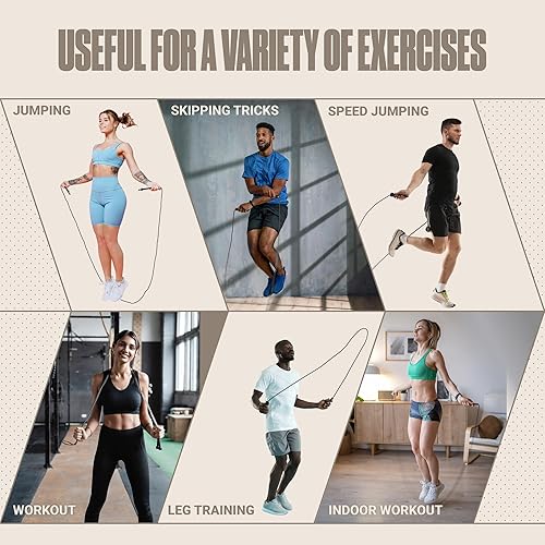 Miniatura 8 de SPORTBIT Cuerda de saltar ajustable para fitness, cuerda de salto para mujeres, hombres. Cuerda de saltar para entrenamiento, boxeo, ejercicio.