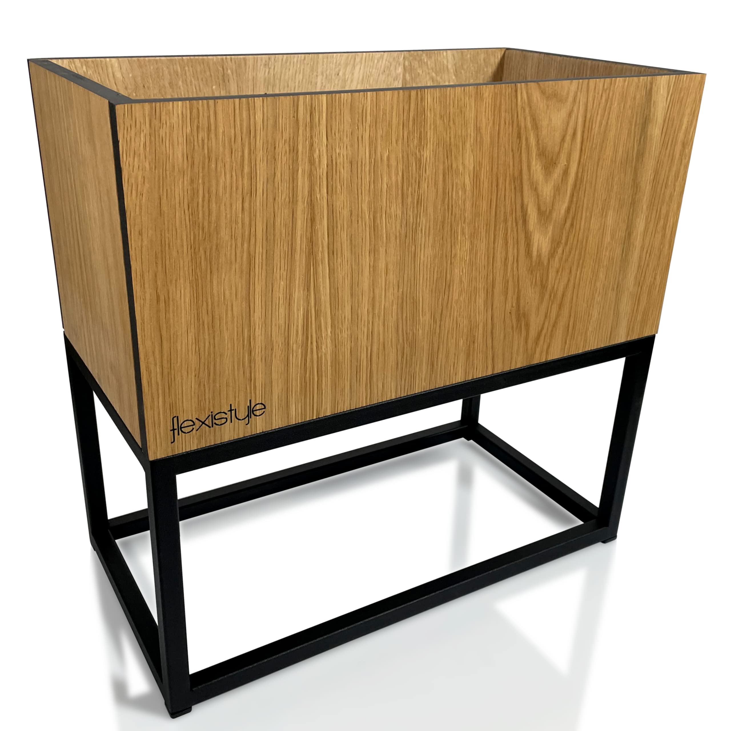 Loft Fiorino Support Pour Plantes En Métal Et Chêne Et Bois De Chêne