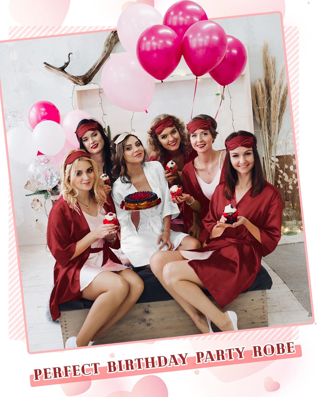 Patelai Bridesmaids Robes for Women Silk Satin Kimono Short Robe Bulk Bridal Party Getting Ready Outfits Wedding Sleepwear - Image 6