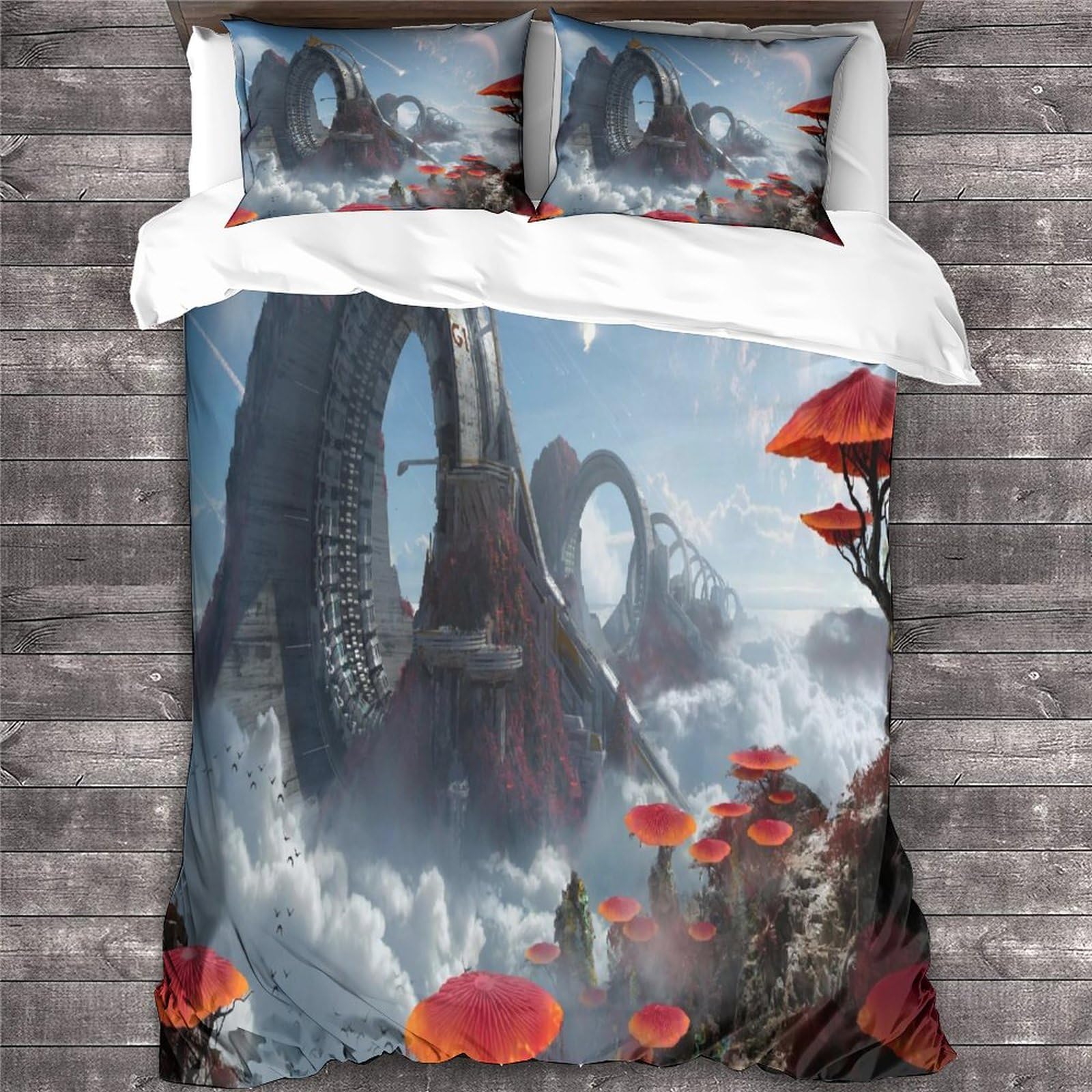 mondo magico Set Di Biancheria Da Film Film Letto Per Bambini, Moderna Stampa 3D, Per Ragazzi E Ragazze, in Microfibra, 3 Pezzi, Con Chiusura A Cerniera E Federe Cuscino King（220x240cm）