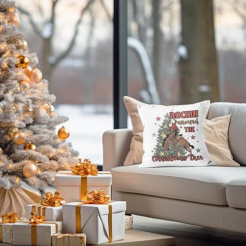 Miniatura 9 de Decoración de Navidad occidental, fundas de almohada de Navidad de 18 x 18 pulgadas, decoración de Navidad occidental, fundas de almohada