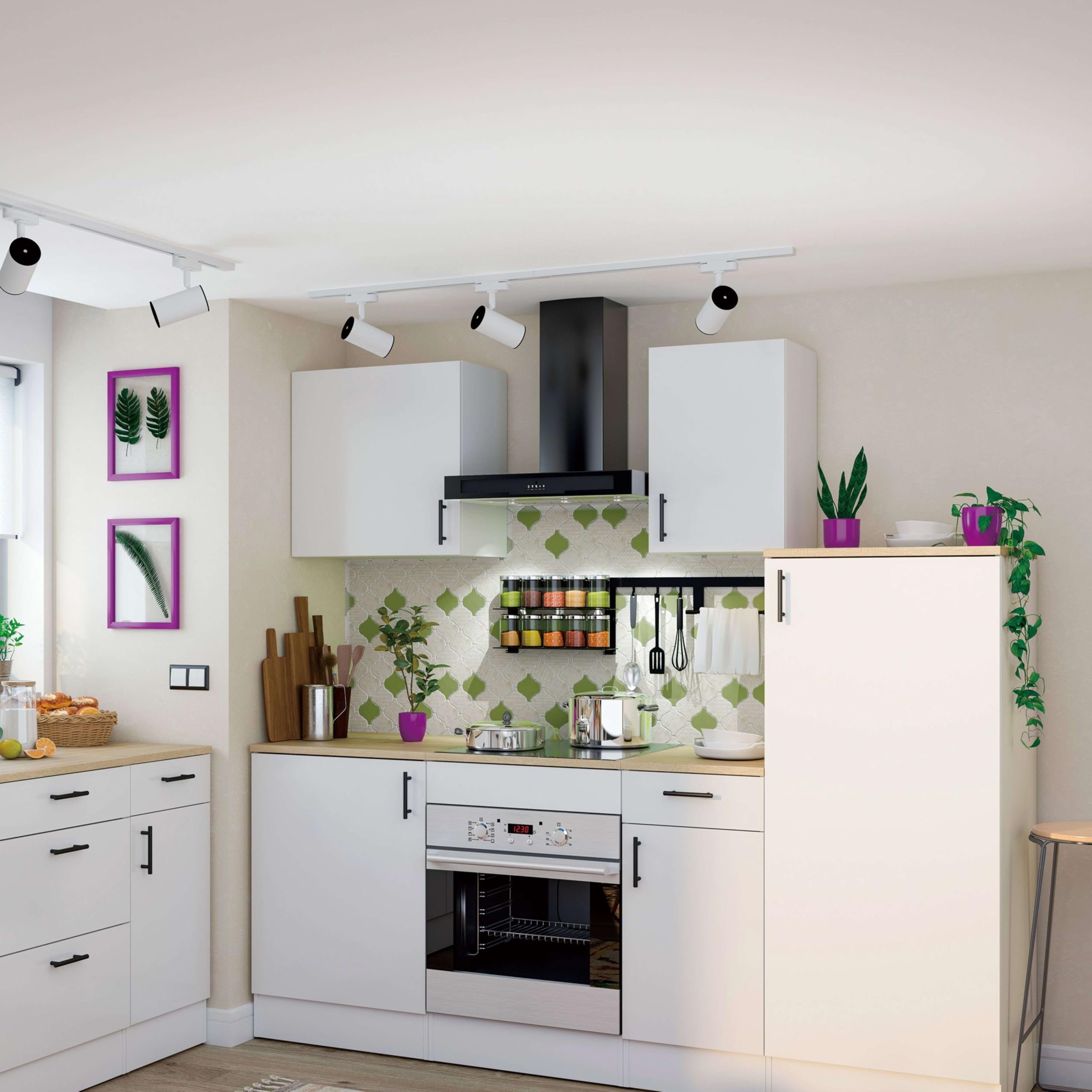 Bricohabitat Módulo de Cocina Alto de 60 cm para Colgar Mueble Alto Suspendido Kira Blanco Brillo 60x59x34 cm