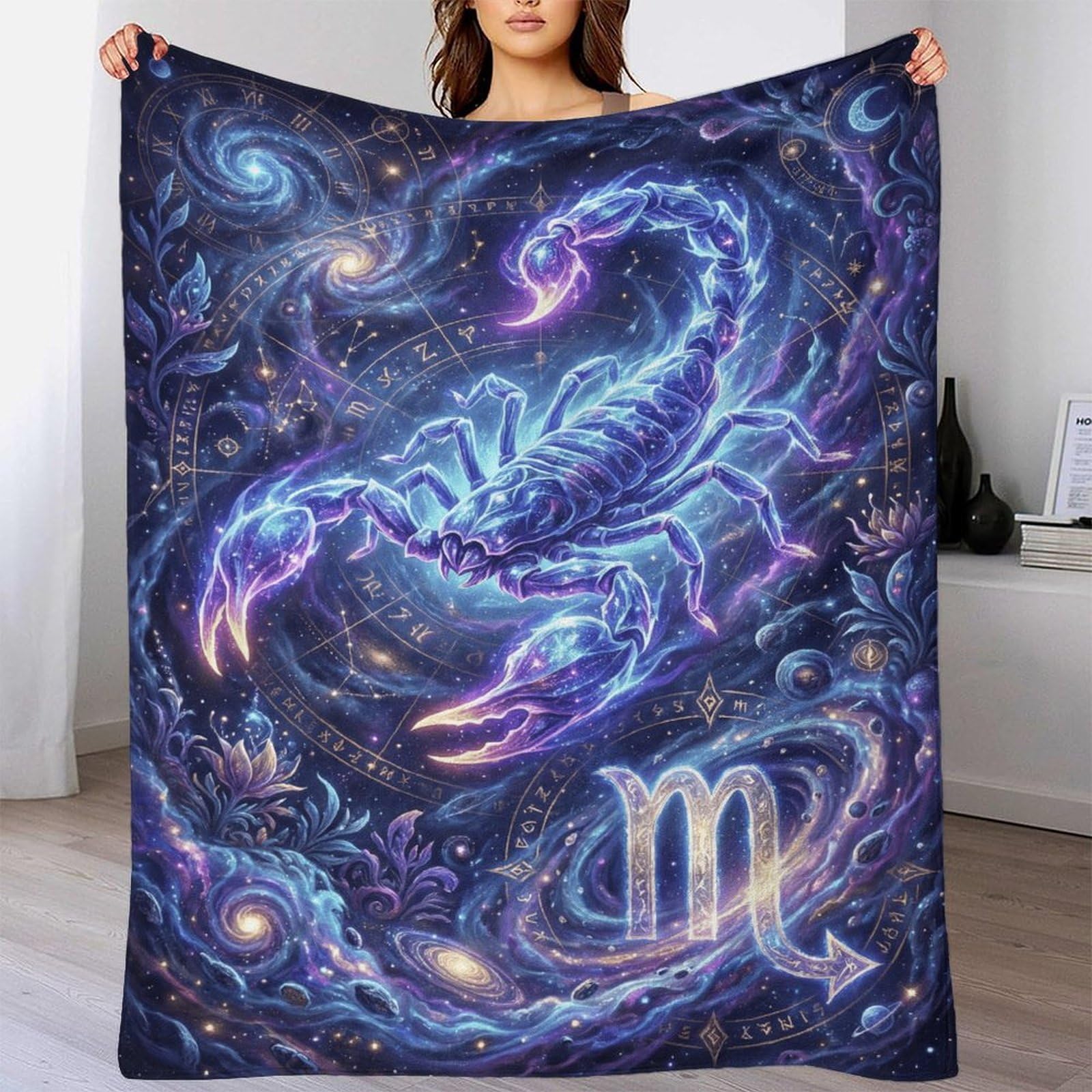 H3B8U2Y5 Scorpio Zodiac for for Flannel Throw Blanket, Car Travel Couch