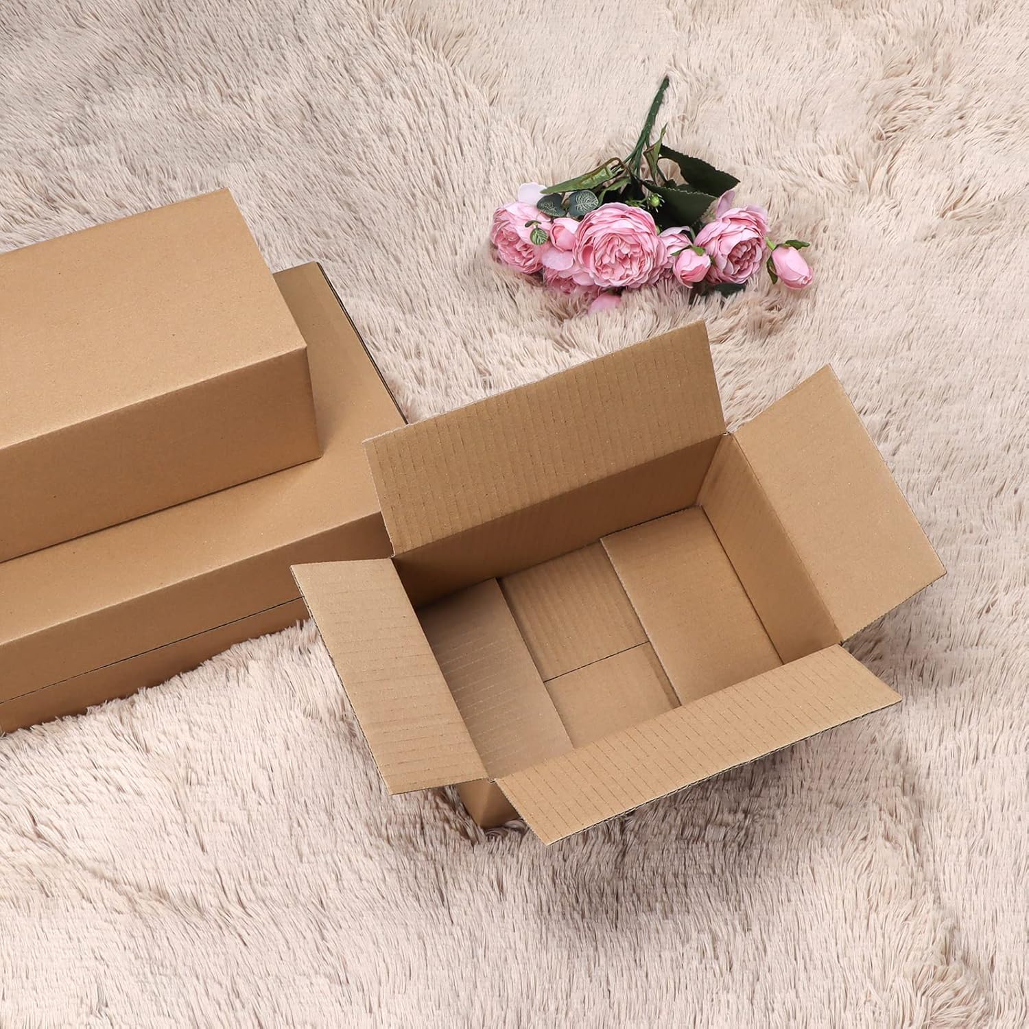 Paquete de 25 cajas de envío pequeñas de 9 x 6 x 4 pulgadas, cajas de cartón kraft para pequeñas empresas, fácil montaje para correo, mudanza, embalaje y almacenamiento