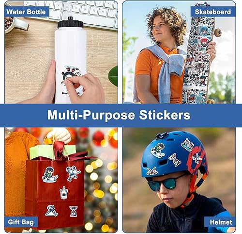 Vista 4 de Regalos de hockey, 1 paquete de botella de agua de hockey con popote largo y 100 calcomanías, accesorios para niños, hombres, amantes