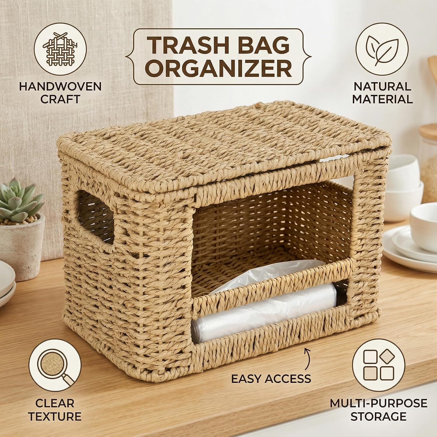 Honest Review: The Paper Rope Trash Bag Holder Dispenser – Rustic Kitchen Cabinet Organizer Box with Lid for Garbage Bags, Grocery Bags & Pantry Supplies, Multi-Purpose Storage for Home – A Game Changer for Kitchen Clutter? Review USA 2025