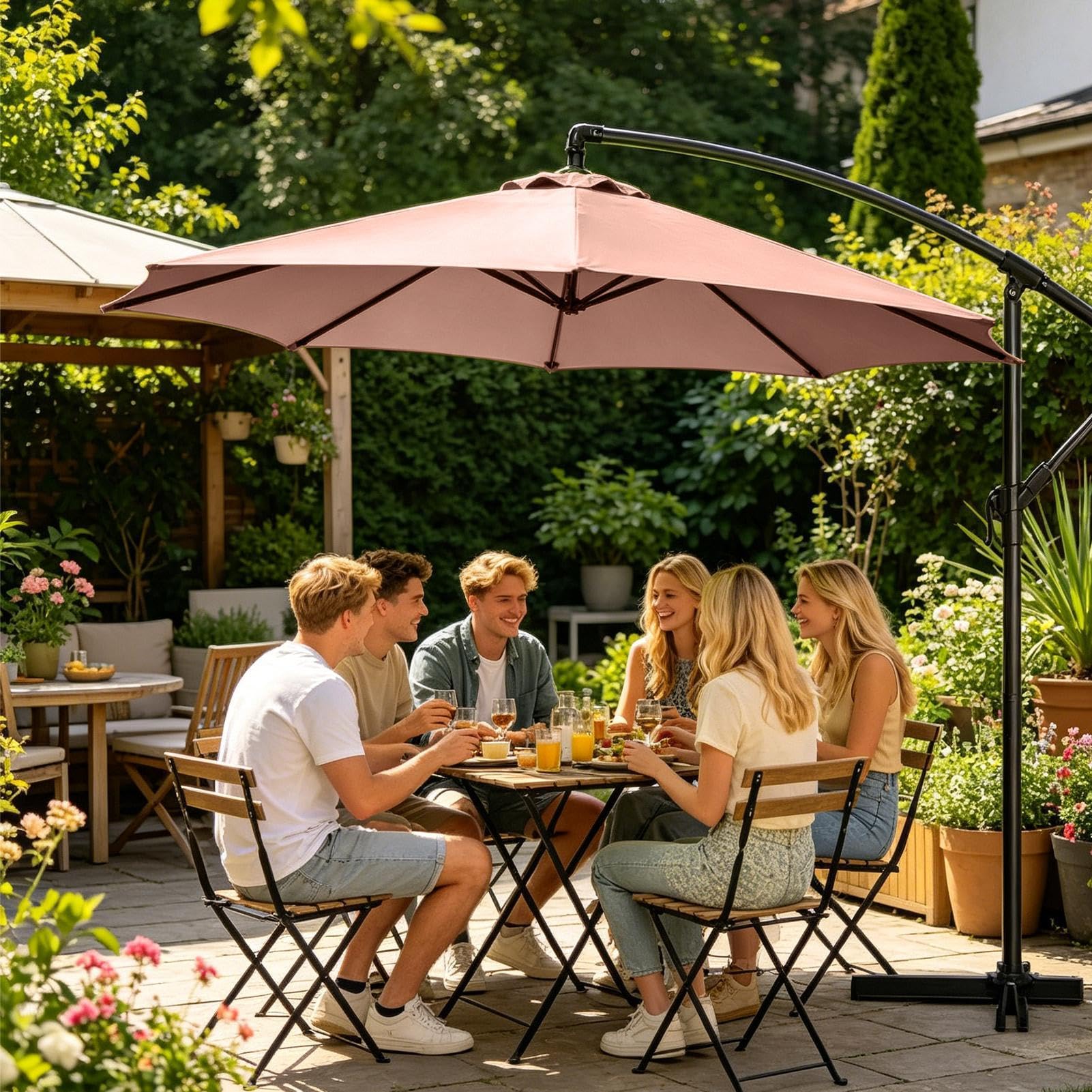 Canopy De Remplacement Pour Parasol Toile Imperméable 8 Baleines Pour
