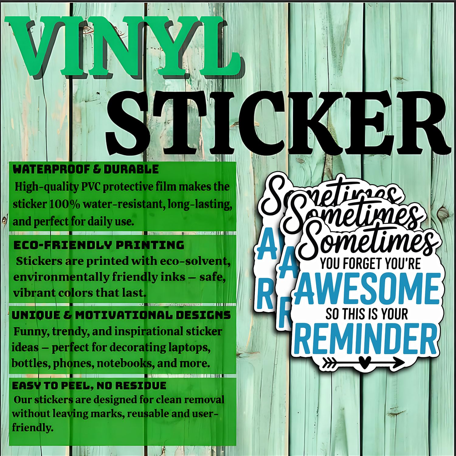 (3 pezzi) You're Awesome Reminder Sticker - Adesivo motivazionale per laptop, bottiglia d'acqua, notebook, scrivania da ufficio - Regali ispiratori per la salute mentale per amici, colleghi, amore per