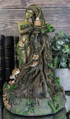 Miniatura 9 de Ebros Gift Whispering Forest Celta Greenman Árbol Mujer Gaia Ent Retorno Incienso Cono Quemador Aroma Aroma Estatuilla Diosa Cuernos Árbol de la