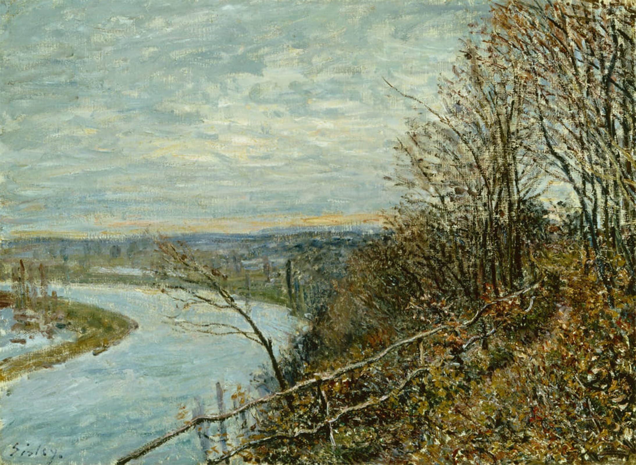 SERENDIPITP Retro Picture Poster Wall Art Pictures Painting November Afternoon by Alfred Sisle Wall Art Canvas Print for Wall Decor 60x90cm