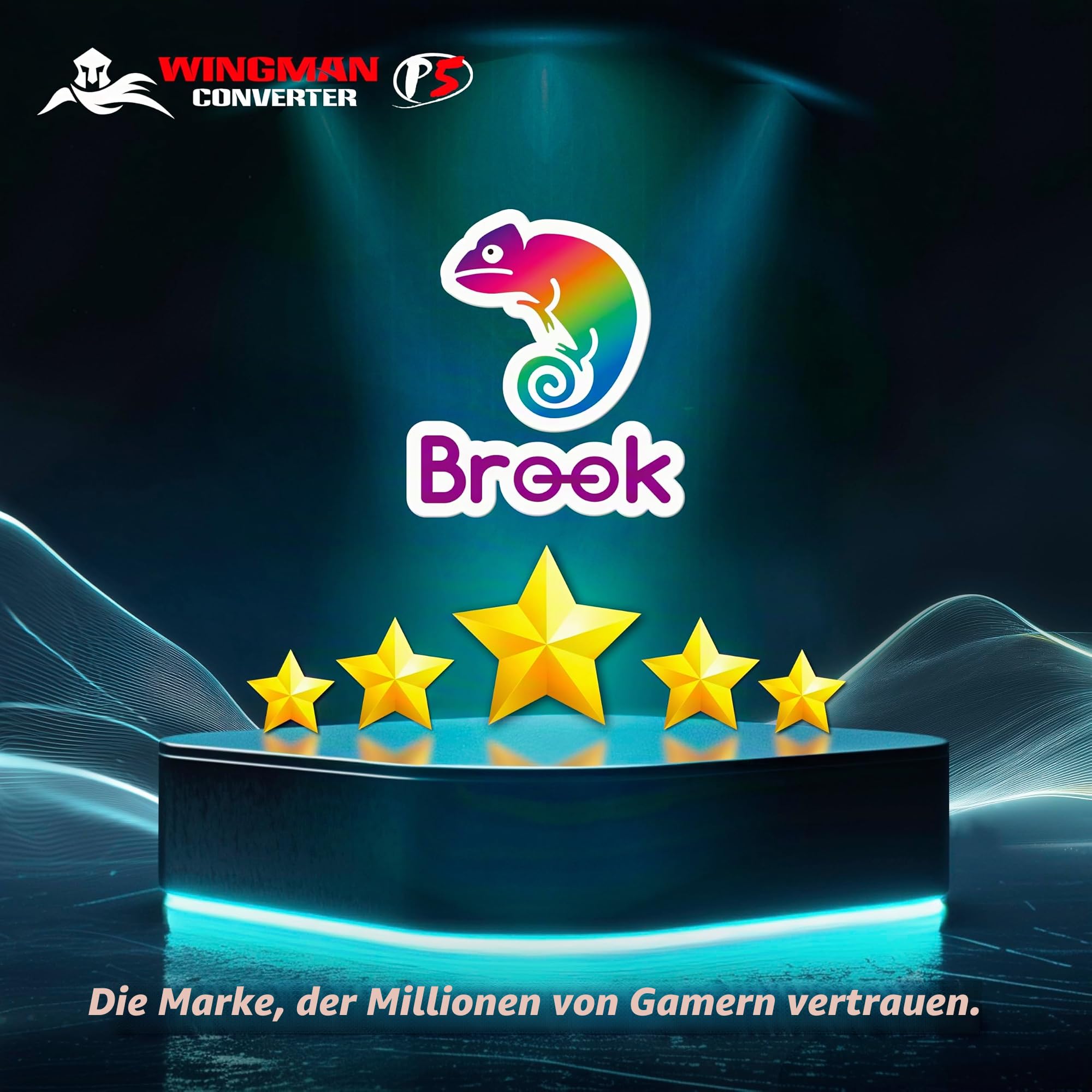 Brook Wingman P5 P4 PC Game Controller Konverter unterstützt drahtlosen und kabelgebundenen Controller, Vibration und Bewegungserkennung mit sechs Achsen, Turbo, Makro und Neuzuweisung